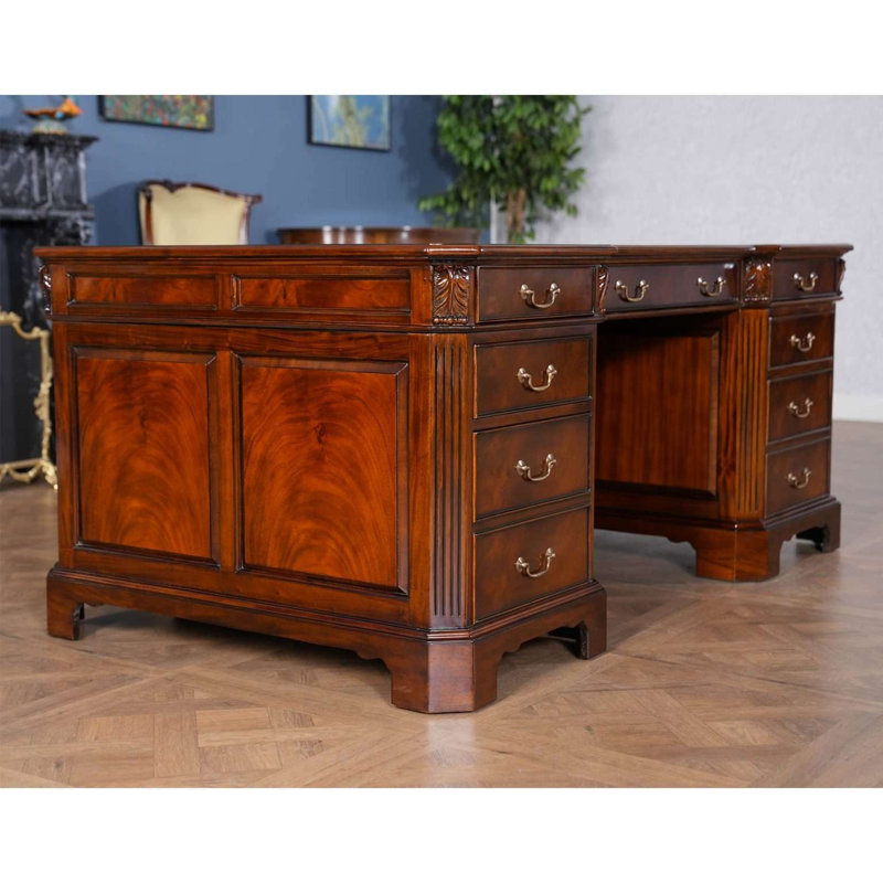 Bureau de direction Penhurst - Cuir brun, Brown Leather