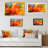 Paint Brush Orange And Yellow Waves Impression - Floater Frame Print on Canvas-891224502-891224503