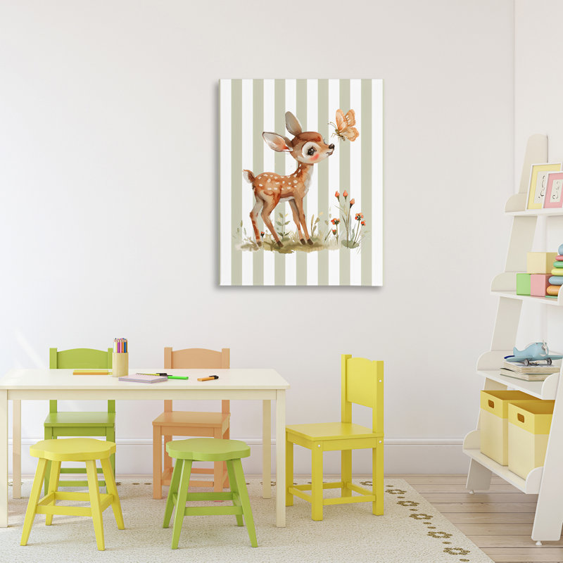 Bébé cerf avec toile papillon, design par LSR Design Studio, H 30 po x l 24 po