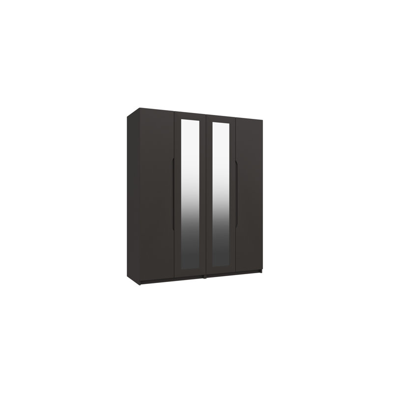 Alianys 4 Door Manufactured Wood Wardrobe, Graphite Gloss