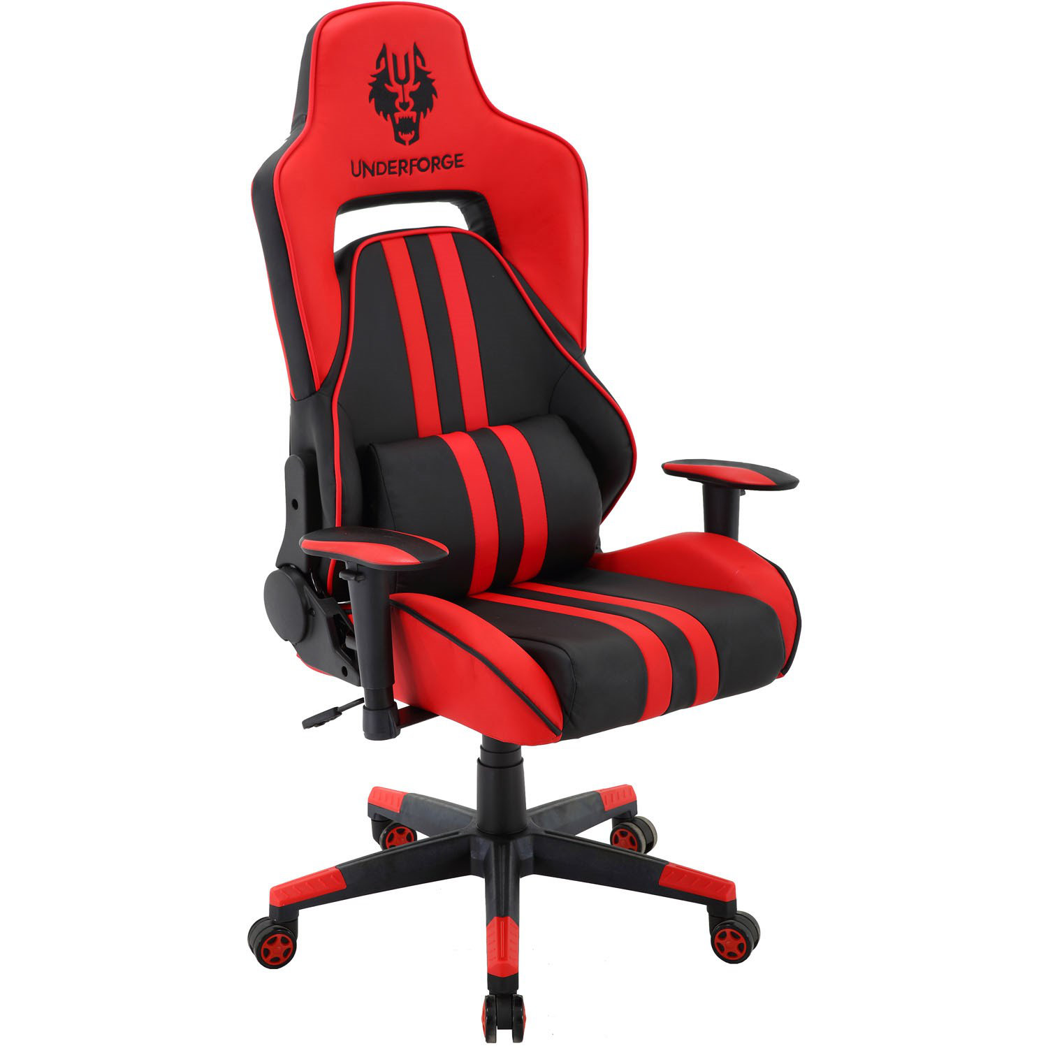 Ebern Designs Ergonomic PC Racing Game Chair in Black Red