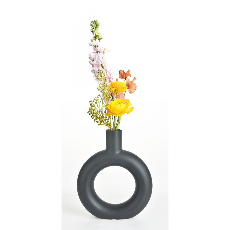 Camylah Porcelain Table Vase, Black