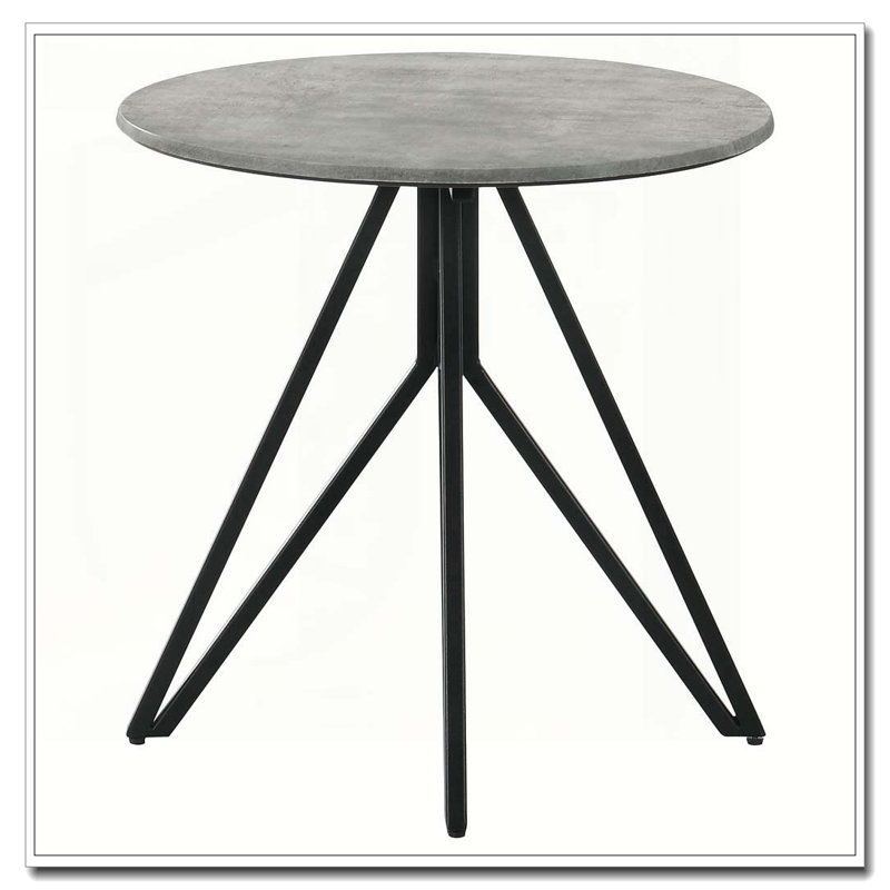 Table de bout ronde en ciment et bronze industriel Hadi