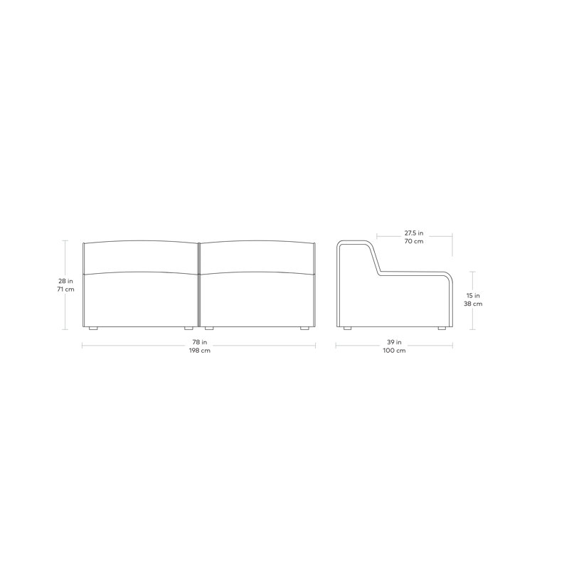 Nexus Modular 2-Pc Sofa, Thea Earth