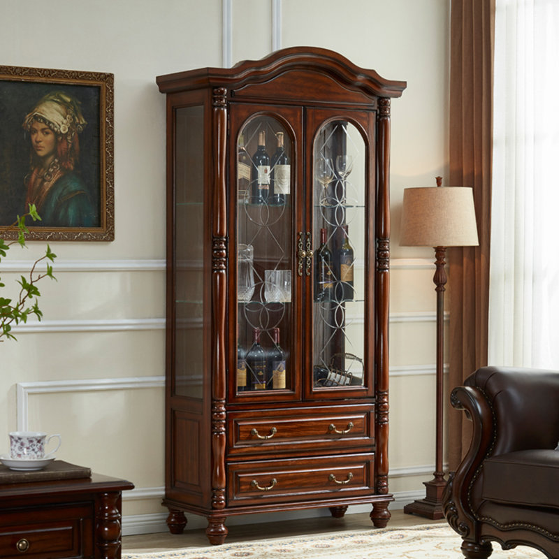 Nut-brown Solid Wood+Glass Display Cases