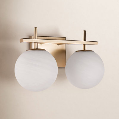 Bathroom Vanity Light With Round Shape Cloud Glass Shade