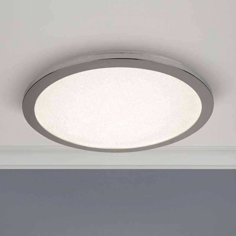 LED Flush Mount, Chrome, 2.5cm H x 30cm W x 30cm D