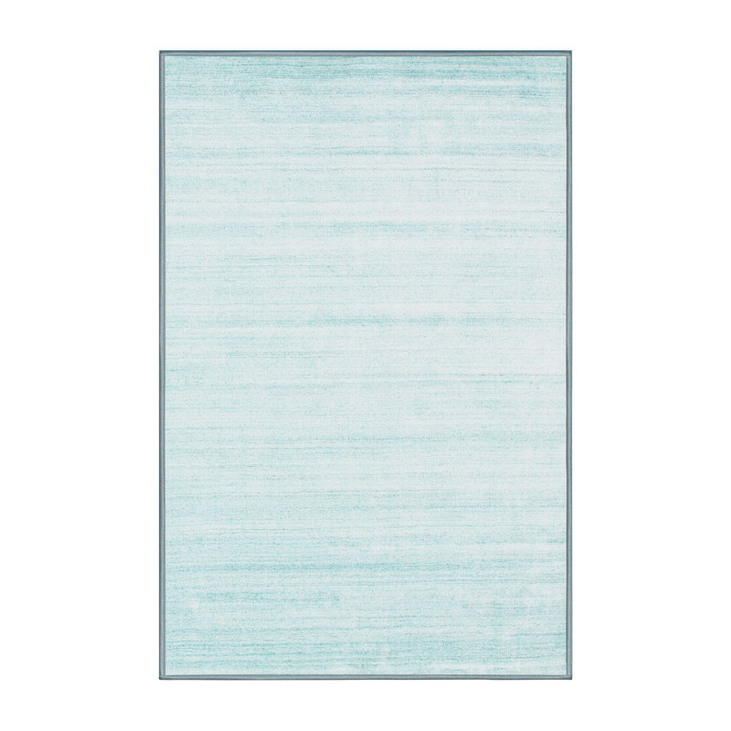 Tapis bleu ciel contemporain, Rectangle 7 pi x 10 pi