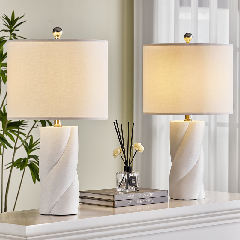 Lampe de table moderne en céramique Earthalee, Blanc
