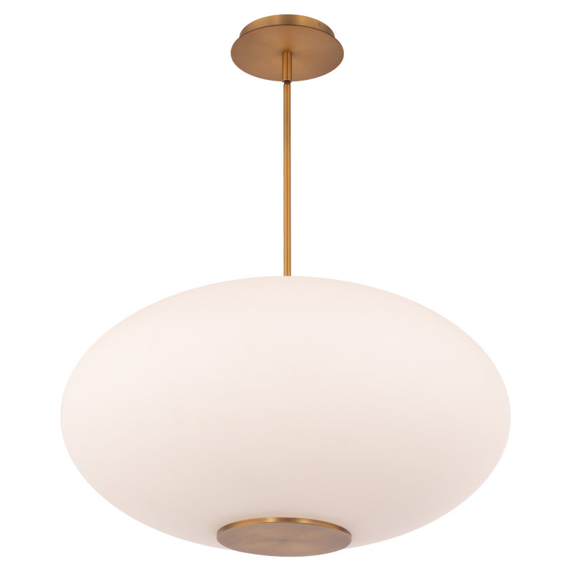 Aged Brass Globe Glass LED Pendant Light
