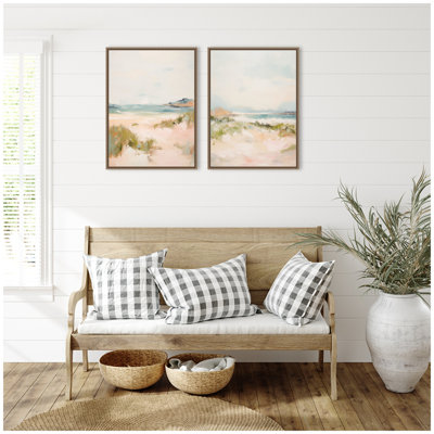 Gold Tranquil Landscape 2 Piece Framed Canvas Wall Art Set by Amy Lighthall