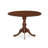 5 Piece Dinette Set for 4 Includes a Round Dining Room Table with Dropleaf and 4 Doeskin Linen Fabric Upholstered Parson Chairs, Mahogany-1935586476-1935586478