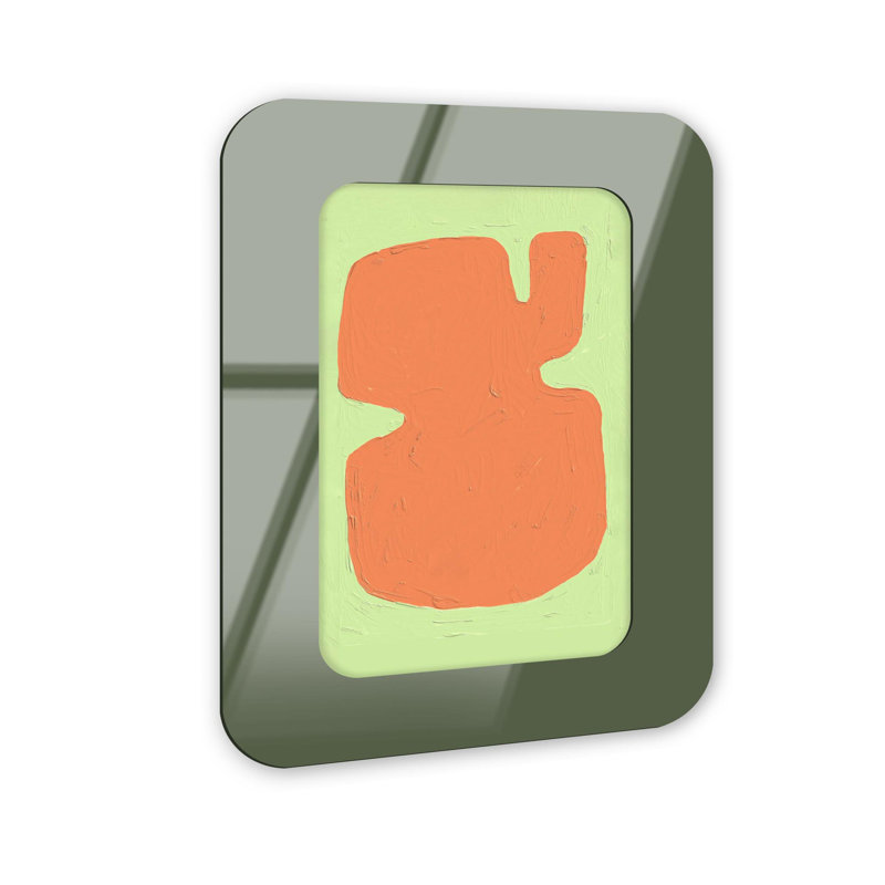 Cadre mural orange et lime en acrylique par NOTORIART, Olive, H 18,5 po x l 13,5 po, Arrondi