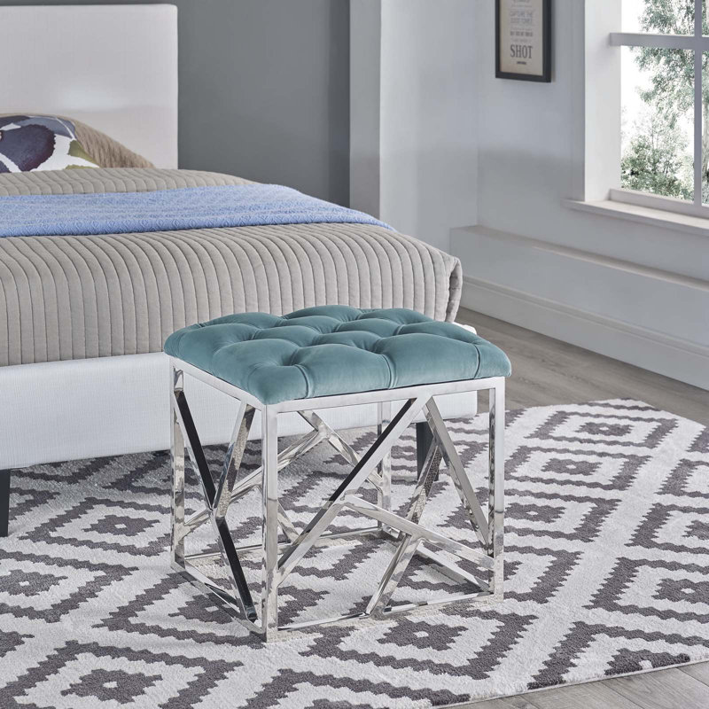 Repose-pieds Intersperse par Modway, Argent, Mer
