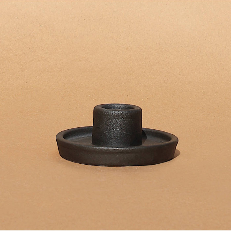 Whirl Ceramic Candle Holder - set of 2, Black