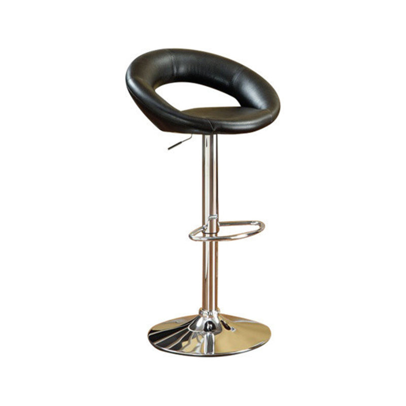 Bylnice Swivel Upholstered Adjustable Height Counter Stool with Metal Frame, Black