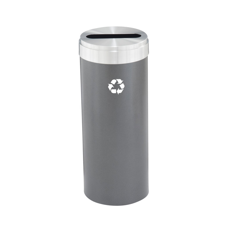 Poubelle, Filon bronze / aluminium satiné, 15, H 30 po x l 12 po x P 12 po