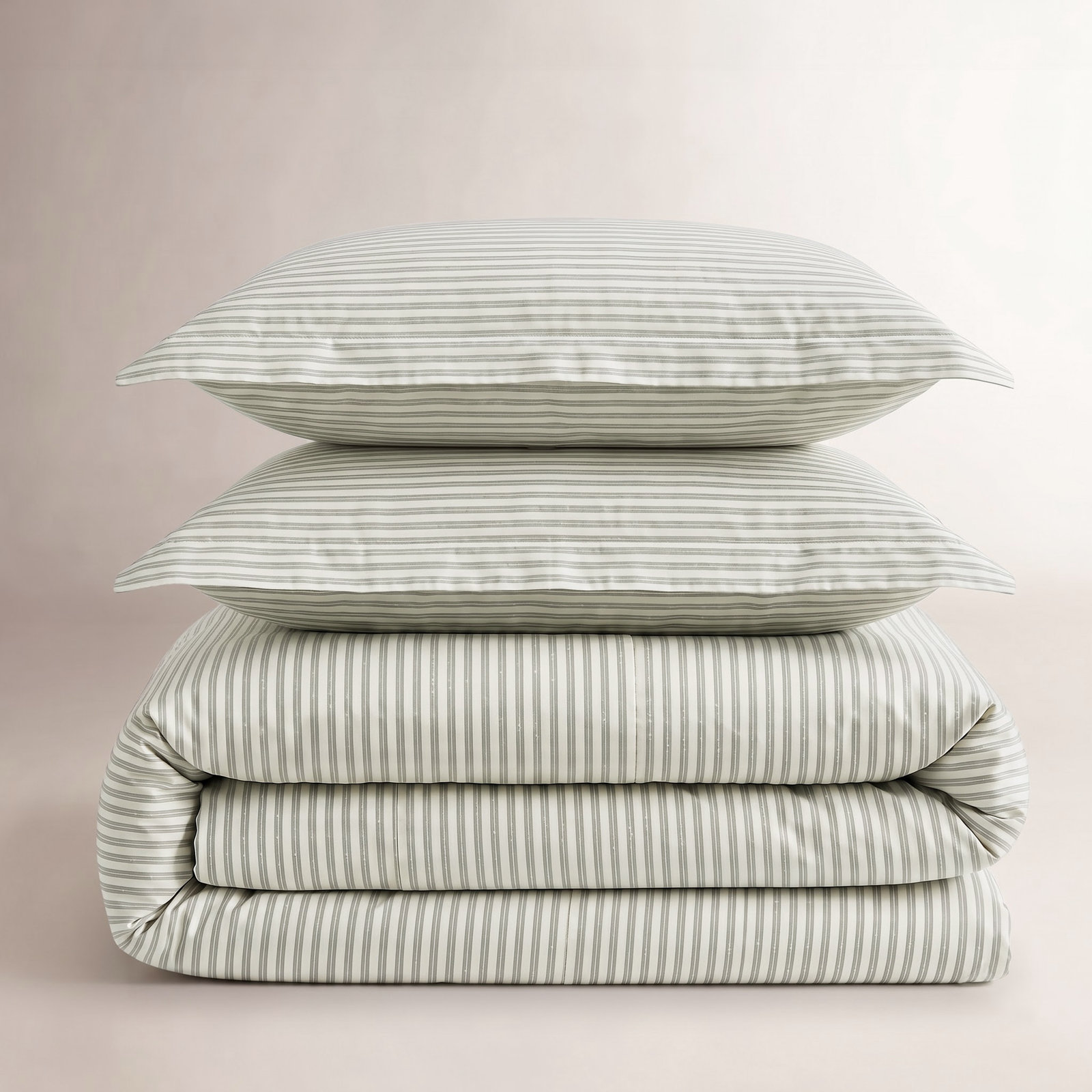 Cobbett Cotton Duvet Cover Set, Full/Queen Duvet Cover + 2 Shams, Gray