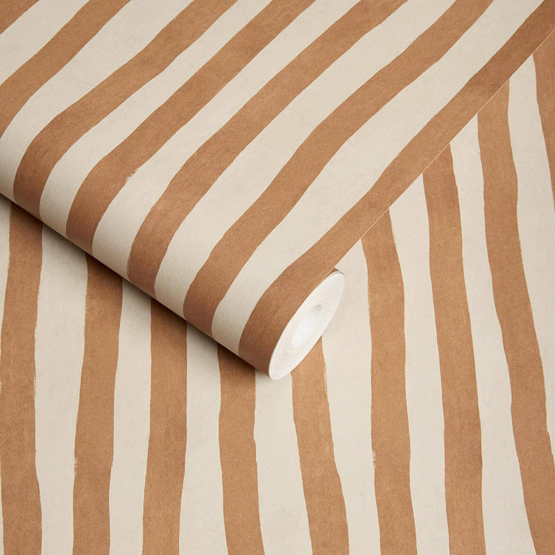 ARTIST'S STRIPE Wallpaper - Amber 9'10" - full height wallpaper