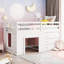Lit mezzanine simple avec armoire et tablette-180795193