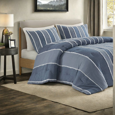Premium Cotton Bedding Sets King Cal King, Modern Striped Home Comfort