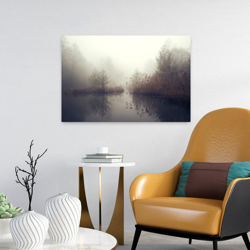 «Silence Abstract Contemporary Autumn Forest», art mural, H 16 po x l 24 po