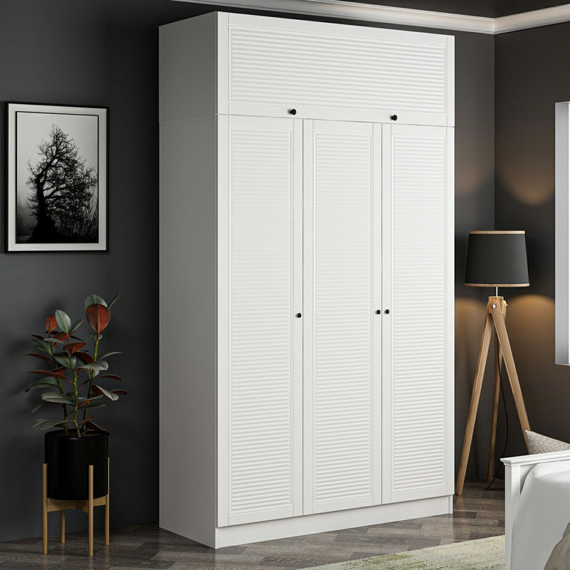 Elina Manufactured Wood Wardrobe, 235cm H x 135cm W x 52cm D