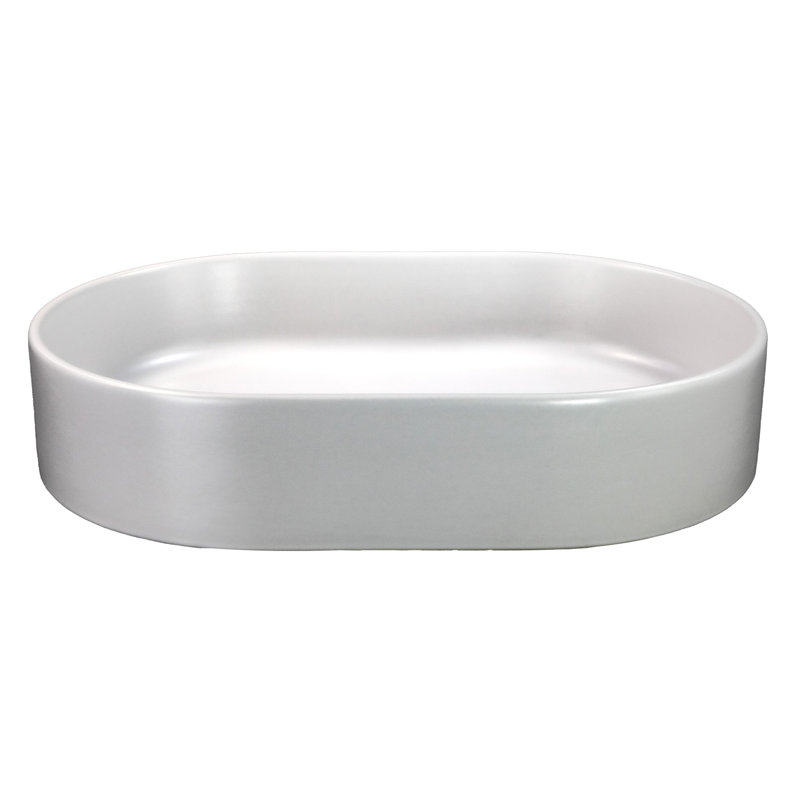 Nantucket Sinks Regatta 15.75'' Fireclay Oval Bathroom Sink, Matte White