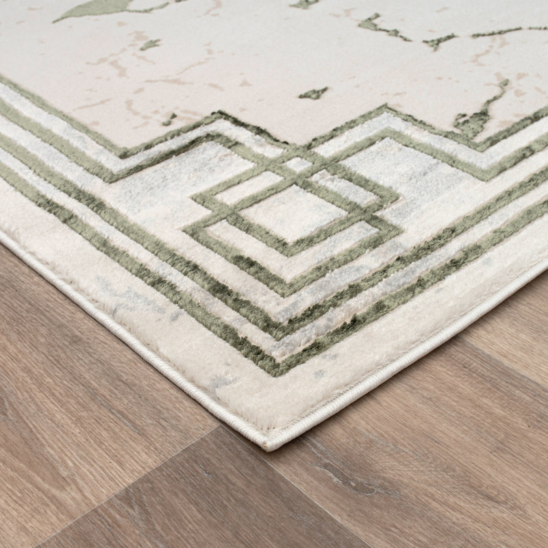 Monaco Series Abrstract Black/Gray/Ivory/Beige Area Rug, Rectangle 5'3'' x 7'3''