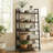 59.2" Ladder Bookcase, Rustic Industrial Wood Bookshelf Bookcase For Living Room, Bedroom, Home Office-1277587669-1277587665