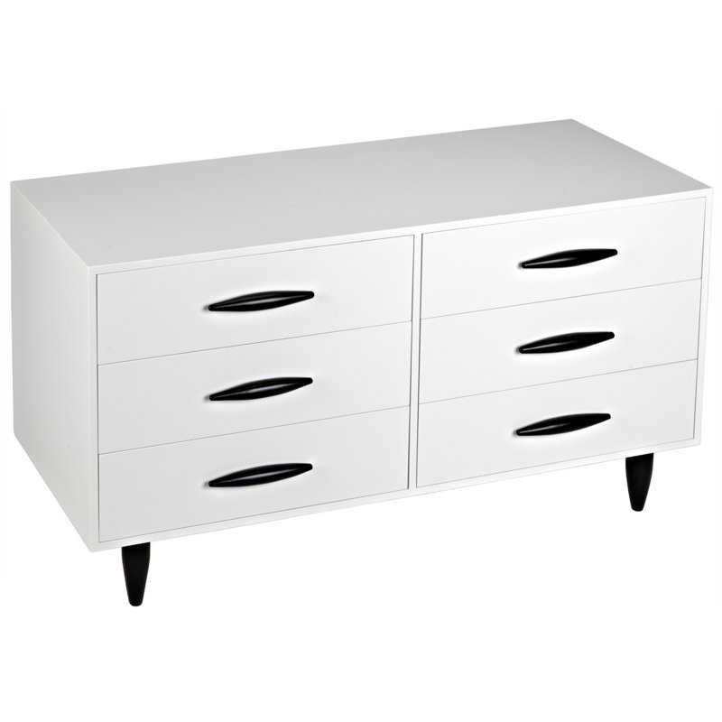 Williams 6 - Drawer Solid Wood Dresser, Mystic White