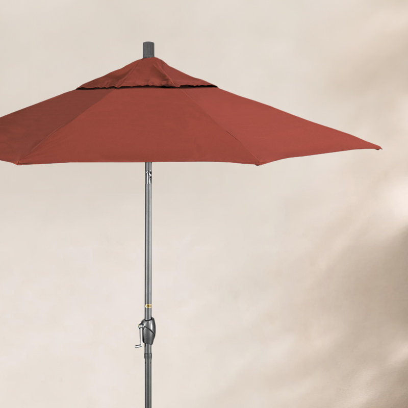 Parasol de marché 7,5', Sunbrella®, Gris, Toile toile terre cuite Sunbrella®