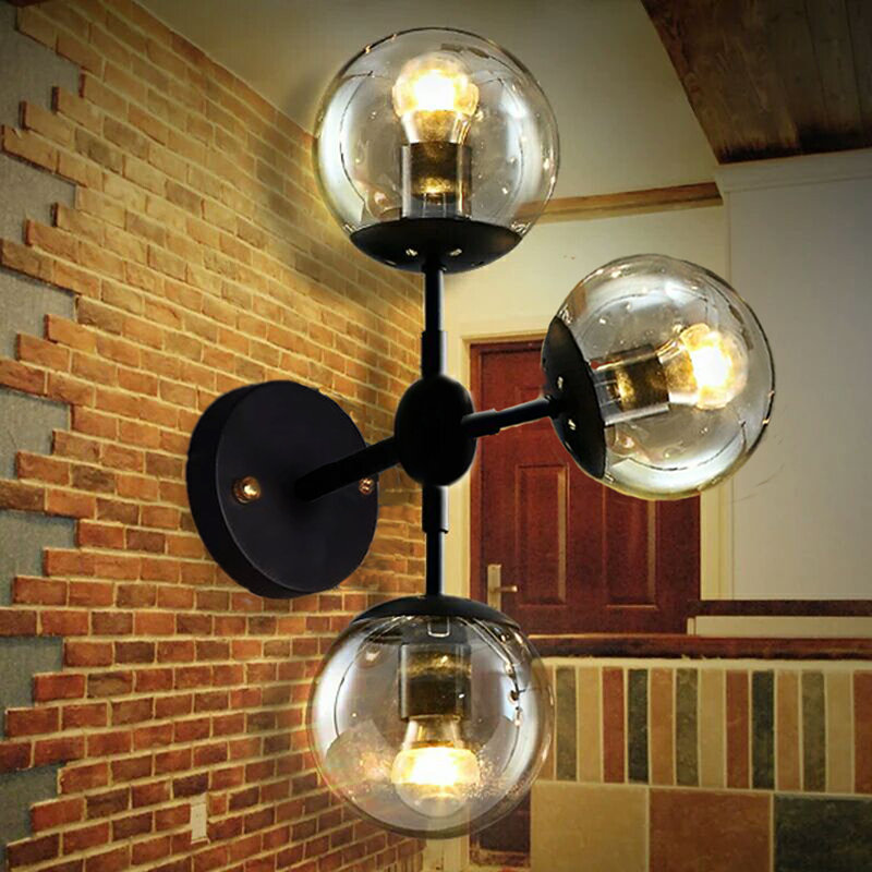 Luminaire murale 3 lumières globe Gillum