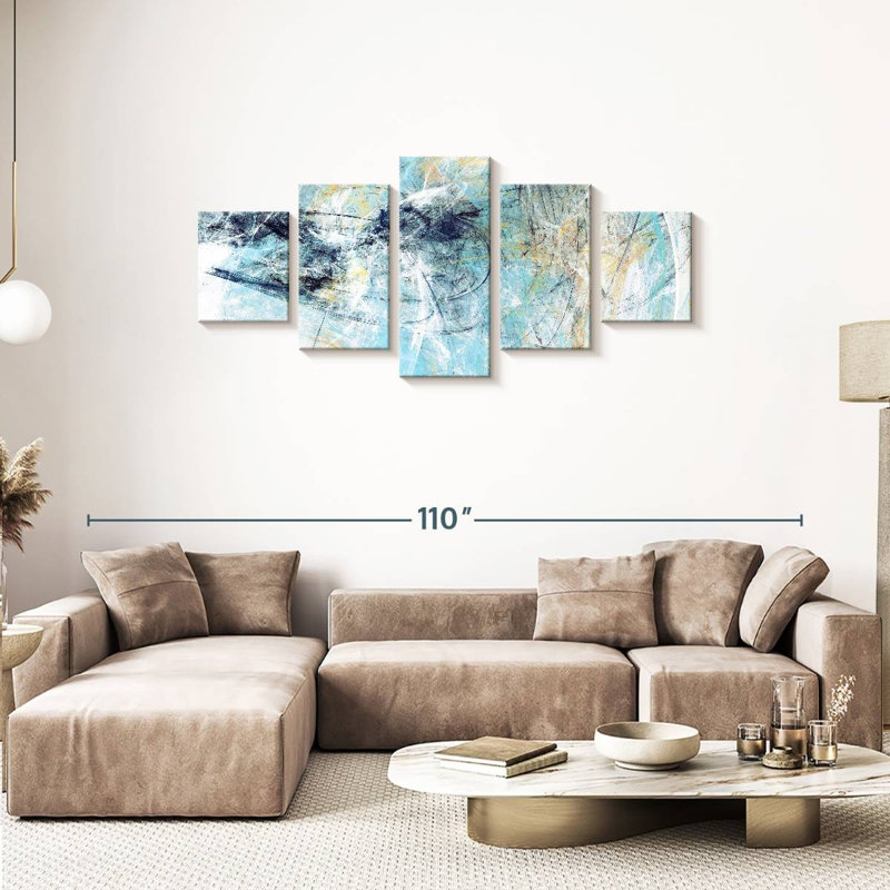 Texture dynamique dynamique 5 pièces, H 74 po x l 34 po x P 1,25 po