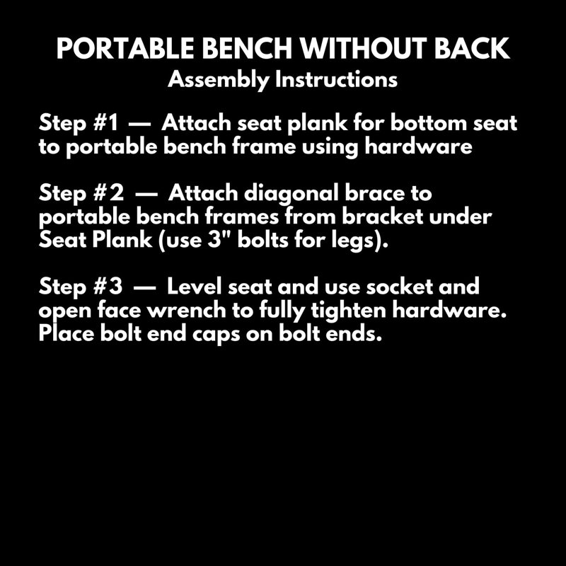 Bench, Textured Black, Expanded, 6Ft, No Back, Portable, 6ft No-Back Portable, Punched, Textured Gold Vein