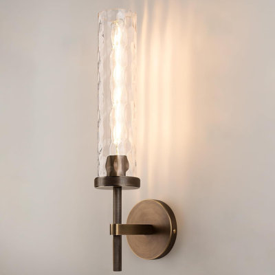Ensemble de 2 appliques murales avec tube en verre ondulé, luminaires de salle de bain, chambre à coucher, salon, couloir, escalier, miroir, éclairage de cuisine rétro moderne