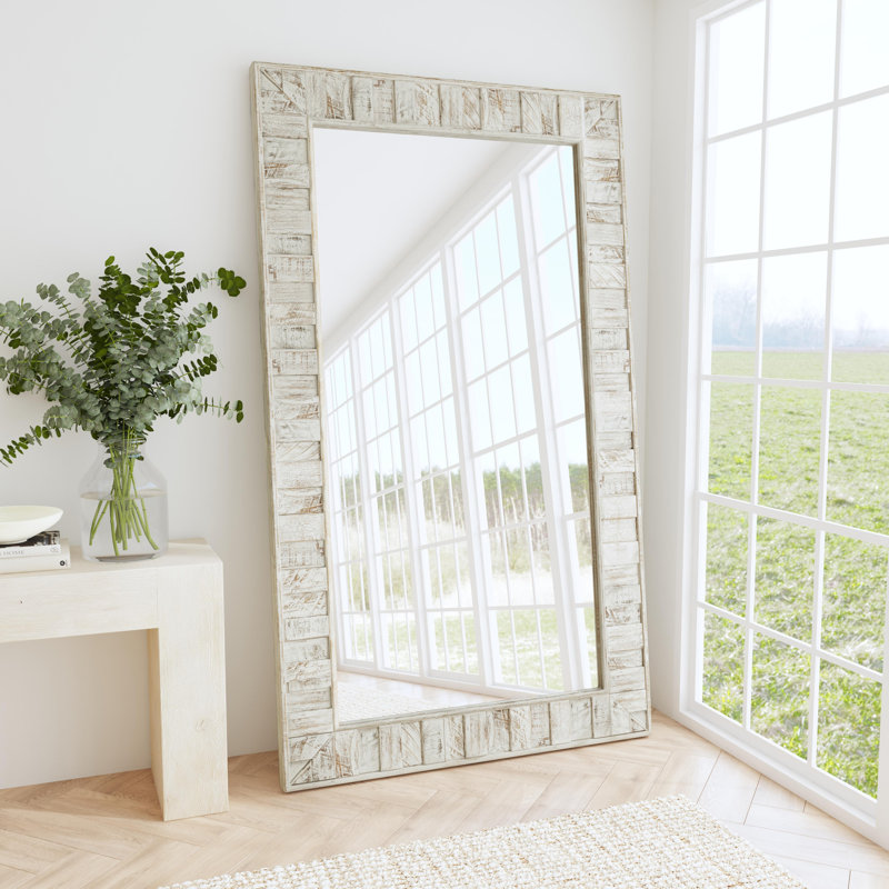 Miroir de plancher en bois massif Astrid