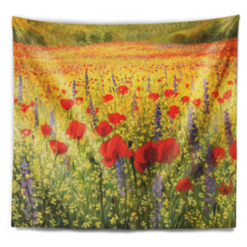 Tapisserie mer de fleurs, H 68 po x l 80 po