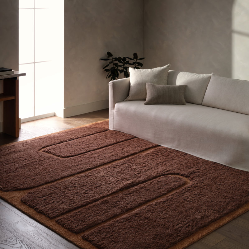 Solum Hand Woven Wool Geometric Area Rug, Rectangle 6' x 9'