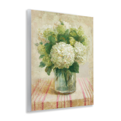  Cottage Hydrangeas in White Wall Plaque Art by Danhui Nai