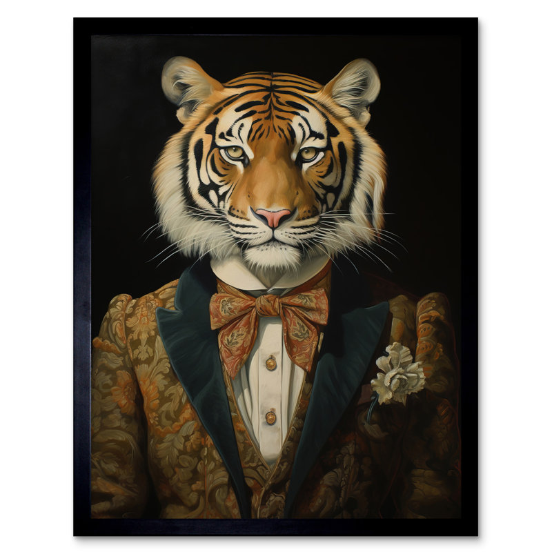 Victorian Tiger In William Morris - Single Picture Frame Print