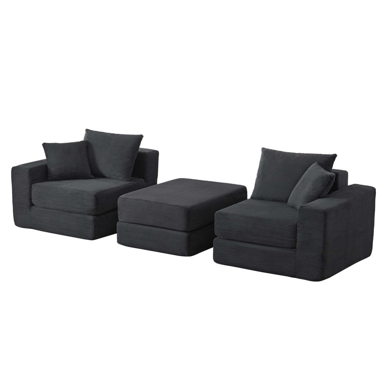 Canapé modulaire modulaire Loveaeat Cloud, canapé désossé avec base antidérapante, canapé-lit douillet pour des espaces de vie personnalisables, canapé modulaire moderne avec méridienne en L, assise profonde