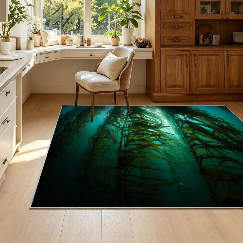 Tapis géant forêt épaisse lavable à la machine Clear, Rectangle 55 po x 79 po
