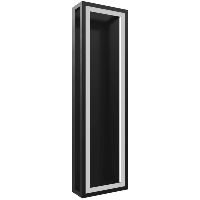 Gunnur LED Flush Mounted Sconce, Black, 17" H x 8" W x 4" D