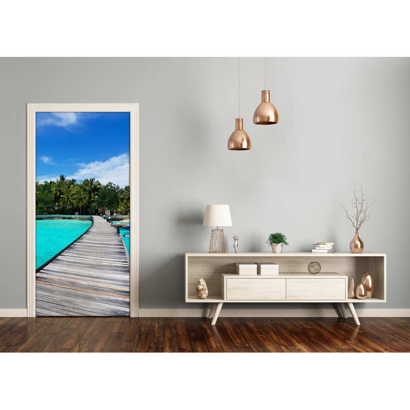 Tropical View Door Decal