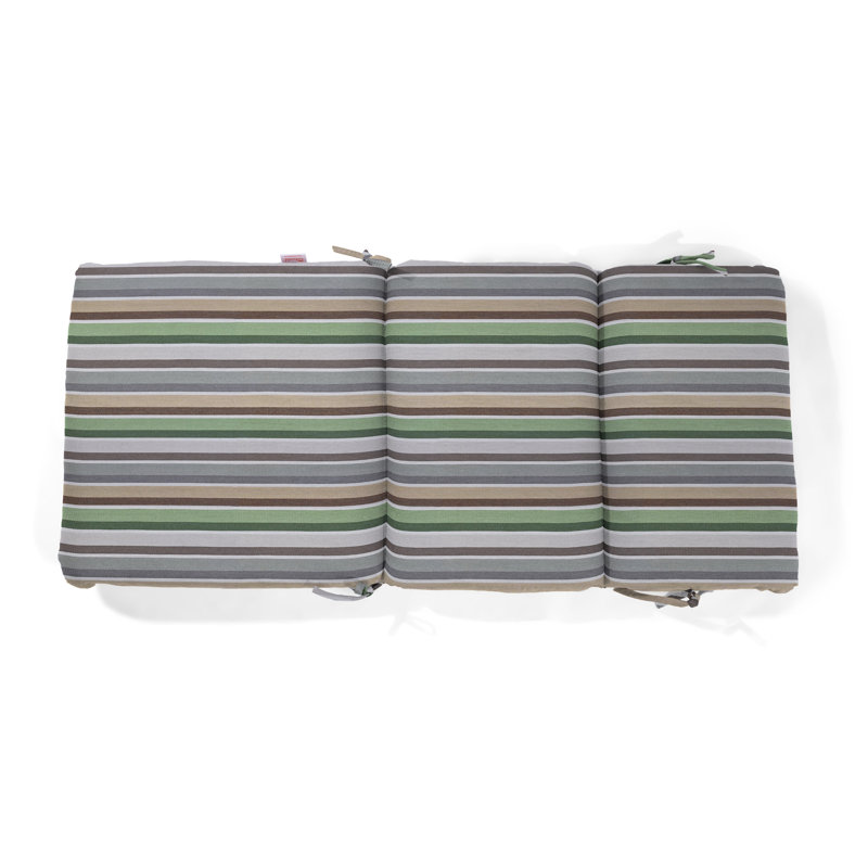 Casual Cushion Stripe Fabric 1-Piece Indoor/Outdoor Two Ply High Back/Recliner Cushion, 22"W x 46"L, Samuel Meadow
