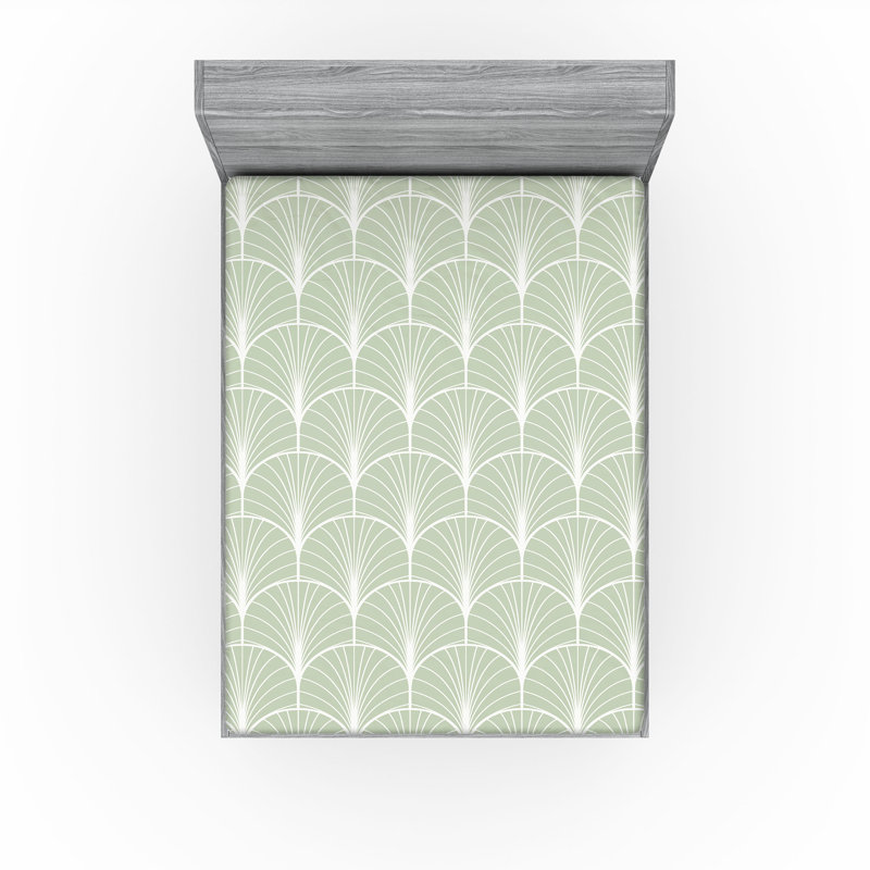 Ensemble de draps-housses pour chambre d'amis, Drap-housse de taille double, Vert pâle / blanc