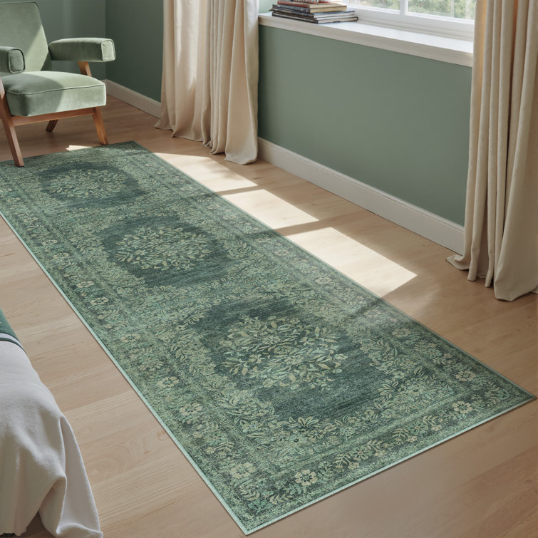 Stella Machine Washable Oriental Area Rug With Non-Slip Backing