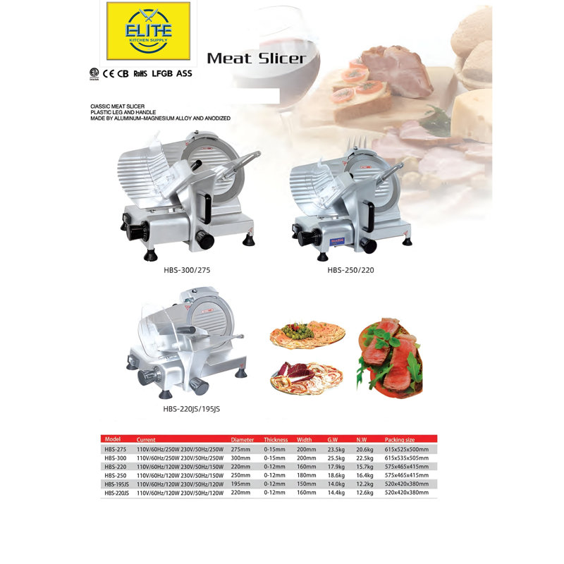 Elite Kitchen Supply Stainless Steel Electric Meat Slicer