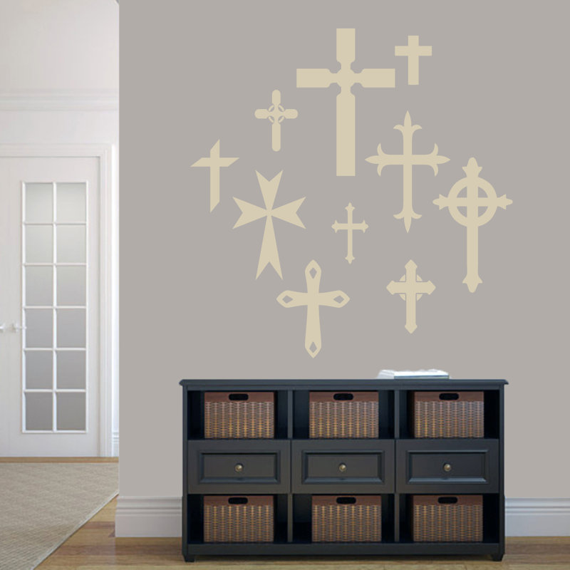 Adhésif décoratif ensemble de croix, Beige clair